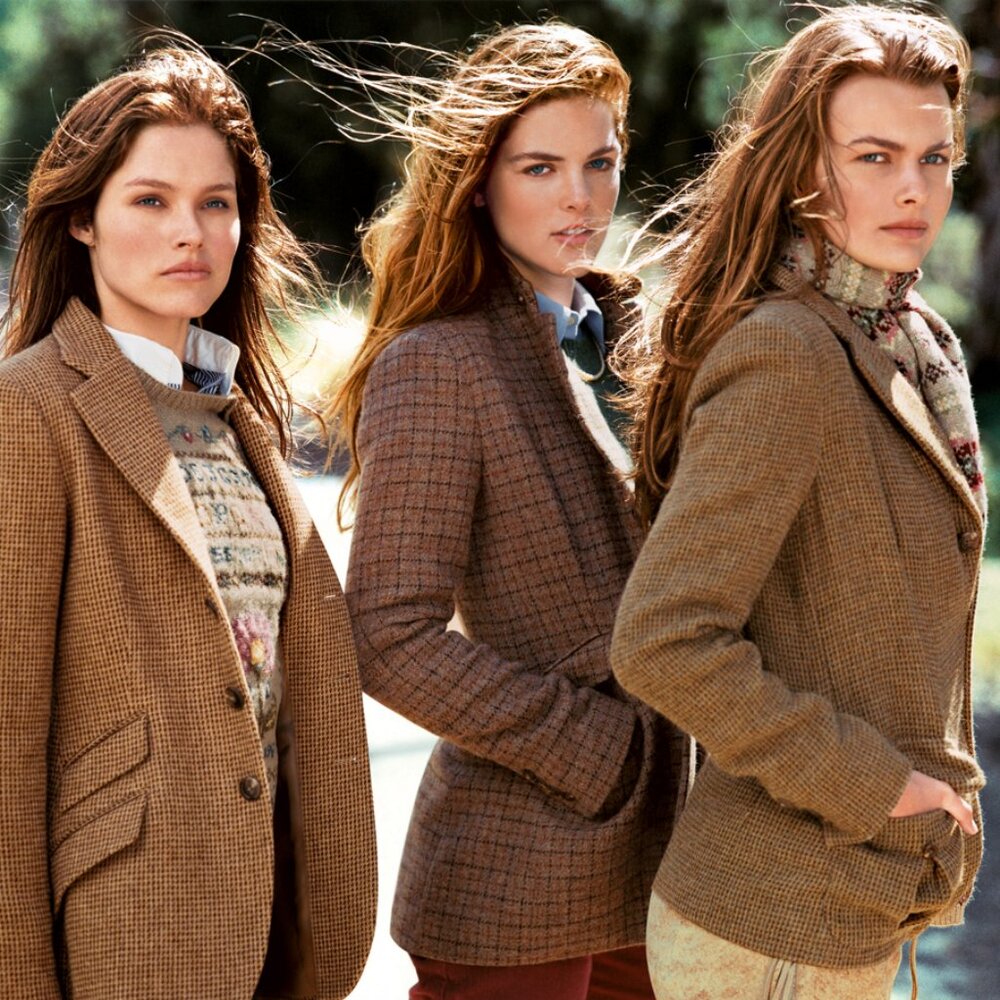 Vintage Lauren Ralph Lauren Herringbone Tweed Equestrian Blazer